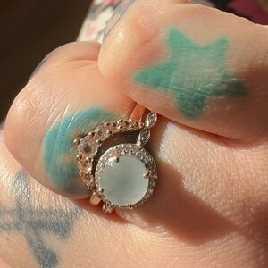 Authentic aquamarine “soulmate” moon magic ring+bonus ring size 8
